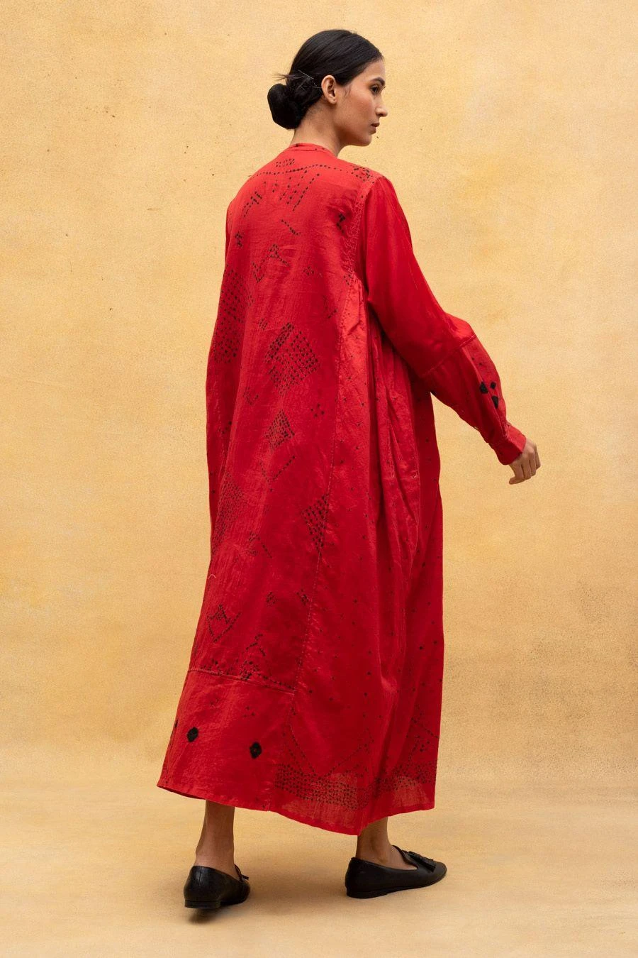 Injiri Red Hand Tie & Dye Bandhani Dress 7 Injiri Red Hand Tie & Dye Bandhani Dress - Image 5