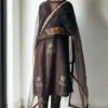 Shorshe Dark Brown Mulberry Silk Kurta Set 2 Shorshe Dark Brown Mulberry Silk Kurta Set -Textalux Sales 2812sho6 1