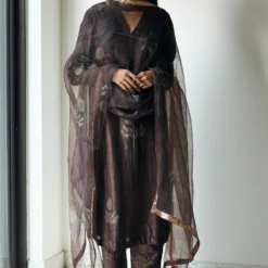 Shorshe Dark Brown Mulberry Silk Kurta Set 7 Shorshe Dark Brown Mulberry Silk Kurta Set -Textalux Sales 2812sho6 2