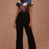 Shriya Som Black Floral Embellished Jumpsuit 2 Shriya Som Black Floral Embellished Jumpsuit -Textalux Sales 2812ss24 1
