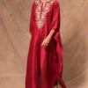 Jayanti Reddy Maroon Embroidered Kaftan -Textalux Sales 283jr35 1