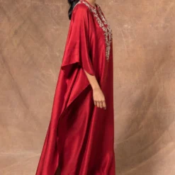 Jayanti Reddy Maroon Embroidered Kaftan -Textalux Sales 283jr35 3