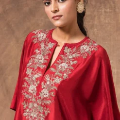 Jayanti Reddy Maroon Embroidered Kaftan -Textalux Sales 283jr35 4