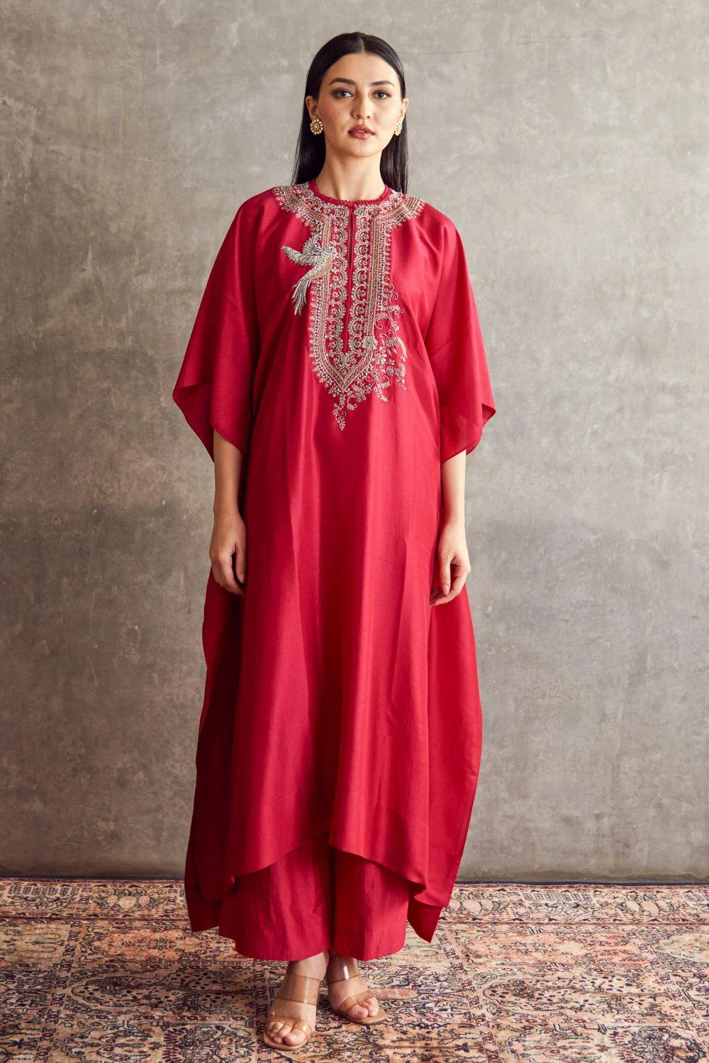 Jayanti Reddy Pink Zardosi Embellished Kaftan Set 3 Jayanti Reddy Pink Zardosi Embellished Kaftan Set