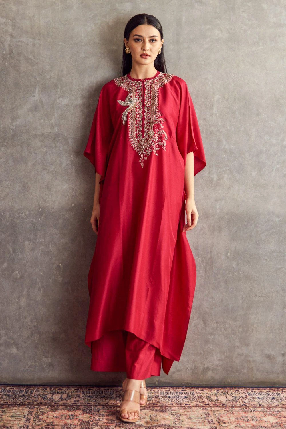 Jayanti Reddy Pink Zardosi Embellished Kaftan Set 5 Jayanti Reddy Pink Zardosi Embellished Kaftan Set - Image 3