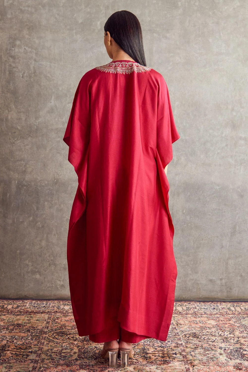 Jayanti Reddy Pink Zardosi Embellished Kaftan Set 7 Jayanti Reddy Pink Zardosi Embellished Kaftan Set - Image 5