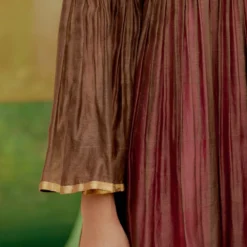 SWGT Brown Silk Chanderi Bead Dress -Textalux Sales 2909sw01 5