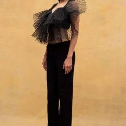 Amit Aggarwal Black Fish Scale Inspired Top -Textalux Sales 2912aad14 2