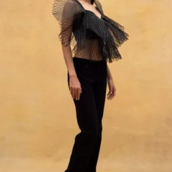 Amit Aggarwal Black Fish Scale Inspired Top -Textalux Sales 2912aad14 3