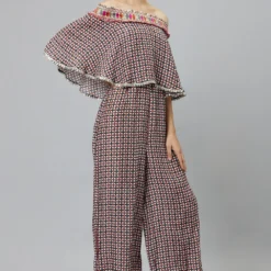 SVA Geometric Printed Cape Style Jumpsuit -Textalux Sales 29523sva1 2