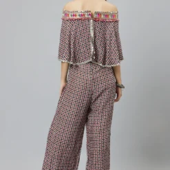 SVA Geometric Printed Cape Style Jumpsuit -Textalux Sales 29523sva1 5