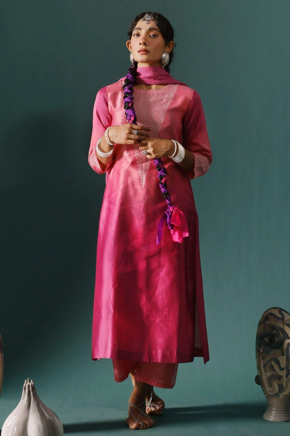 Naina Jain Pink Bandhani Kurta Set 3 Naina Jain Pink Bandhani Kurta Set