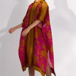 Twinkle Hanspal Bouquet Printed Kaftan Shirt Dress -Textalux Sales 29th24 2