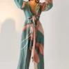 Twinkle Hanspal Iris Teal Printed Jumpsuit With Tie-up Detail -Textalux Sales 29th33 1