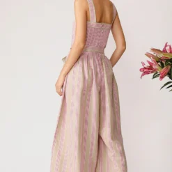 Payal Pratap Sleeveless Jumpsuit With Belt -Textalux Sales 2ss 48 beige pink 4