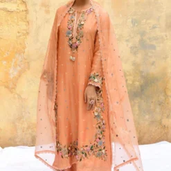 Niti Bothra Peach 3-D Floral Embellished Kurta Set -Textalux Sales 30323nb15 3