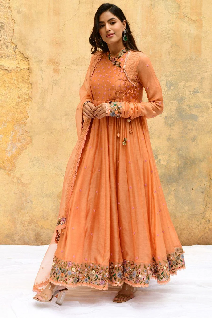 Niti Bothra Peach Orchid Angrakha Set 4 Niti Bothra Peach Orchid Angrakha Set - Image 2