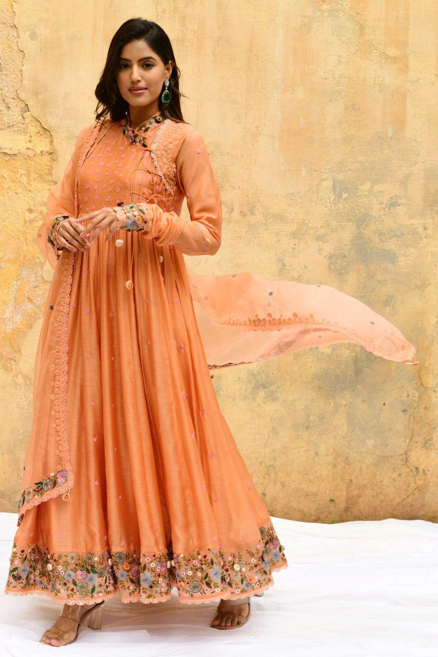 Niti Bothra Peach Orchid Angrakha Set 5 Niti Bothra Peach Orchid Angrakha Set - Image 3