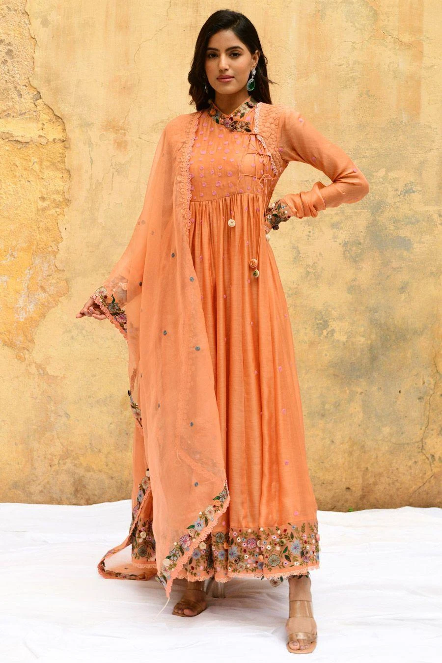 Niti Bothra Peach Orchid Angrakha Set 6 Niti Bothra Peach Orchid Angrakha Set - Image 4