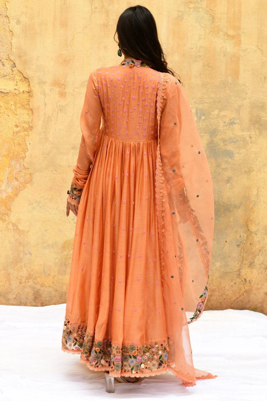 Niti Bothra Peach Orchid Angrakha Set 8 Niti Bothra Peach Orchid Angrakha Set - Image 6