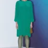 FEBo6 Emerald Green Box Pleat Dress 2 FEBo6 Emerald Green Box Pleat Dress -Textalux Sales 30623febo9 1