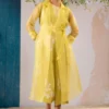Arcvsh By Pallavi Singh Lemon Floral Printed Jumpsuit & Jacket Set