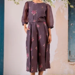 Arcvsh By Pallavi Singh Lavender Rosette Jumpsuit