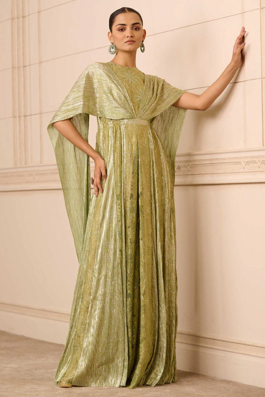 Tarun Tahiliani Sage Green Crystal Embellished Jumpsuit 3 Tarun Tahiliani Sage Green Crystal Embellished Jumpsuit