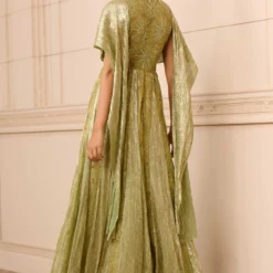 Tarun Tahiliani Sage Green Crystal Embellished Jumpsuit 9 Tarun Tahiliani Sage Green Crystal Embellished Jumpsuit -Textalux Sales 31323tt12 4