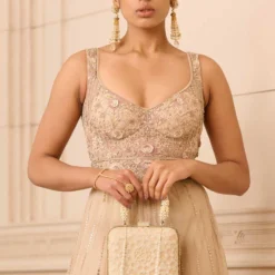 Tarun Tahiliani Champagne Gold Embellished Jumpsuit -Textalux Sales 31323tt9 2