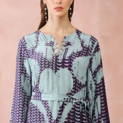 PS Pret By Payal Singhal Aqua & Purple Uzbek Printed Kaftan -Textalux Sales 31523ps70 4