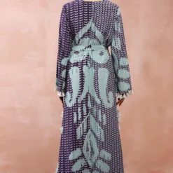 PS Pret By Payal Singhal Aqua & Purple Uzbek Printed Kaftan -Textalux Sales 31523ps70 5