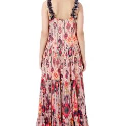 PS Pret By Payal Singhal Red Ikat Tribe Print Tiered Dress -Textalux Sales 319ps4 4