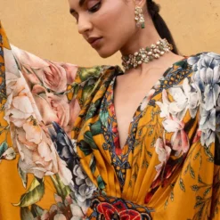 Rajdeep Ranawat Mustard Yellow Kaftan With An Insignia Broach -Textalux Sales 32rr6 4 1