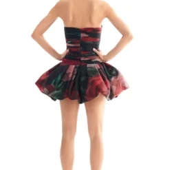 Gauri & Nainika Pink & Red Floating Peony Draped Dress 9 Gauri & Nainika Pink & Red Floating Peony Draped Dress -Textalux Sales 3423gn9 4