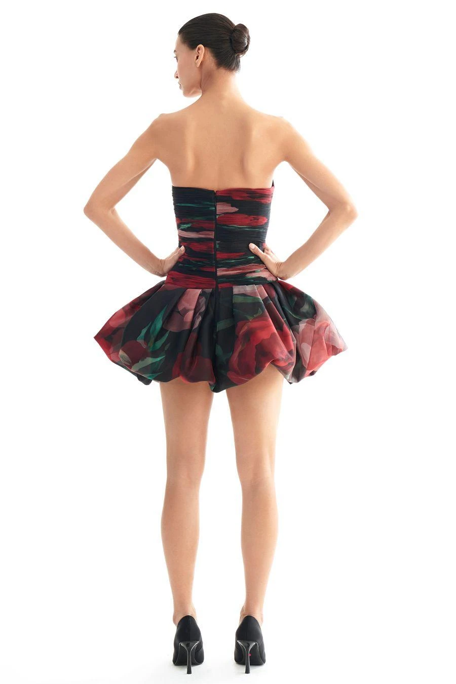 Gauri & Nainika Pink & Red Floating Peony Draped Dress 6 Gauri & Nainika Pink & Red Floating Peony Draped Dress - Image 4