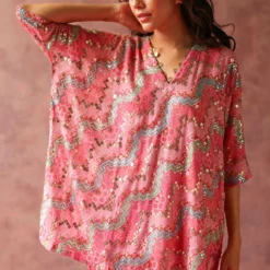 Begum Pret Maiyra Pink Sequinned Co-ord Set -Textalux Sales 3823bp5 5 1