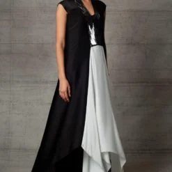 Amit Aggarwal Black & White Metallic Dress -Textalux Sales 410am13 4
