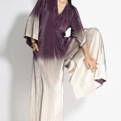 431-88 By Shweta Kapur Plum To Gold Midnight Jumpsuit -Textalux Sales 410coc3 3