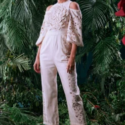 Chandrima Ivory Petal Jumpsuit -Textalux Sales 41123cm26 2