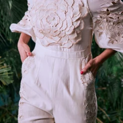 Chandrima Ivory Petal Jumpsuit -Textalux Sales 41123cm26 3