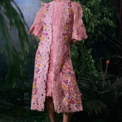 Chandrima Salmon Ruched Dress