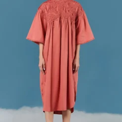 ILK Brick Dust Smocked Oversized Dress