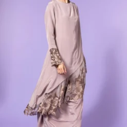 Aikeyah Grey Embroidered Layered Dress -Textalux Sales 42aik12 3