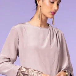 Aikeyah Grey Embroidered Layered Dress -Textalux Sales 42aik12 4