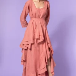 New Release 9 Aikeyah Pink Layered Dress With Belt