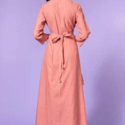 Aikeyah Pink Layered Dress With Belt -Textalux Sales 42aik16 4