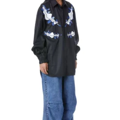 Kanika Goyal Label Black Willow Hand Embellished Shirt