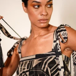 Nikita Mhaisalkar Black Abstract Printed Tiered Dress -Textalux Sales 4423nm28 5