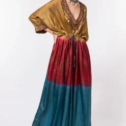CAPISVIRLEO Ombre Dyed Habutai Silk Kaftan